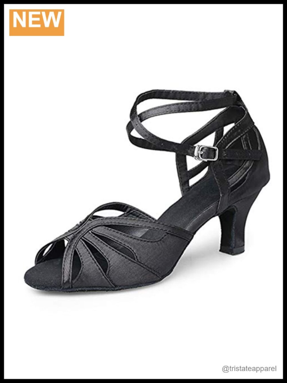 Women's Satin Ballroom Dance Shoes Low Cuban Heel Suede Sole Practice